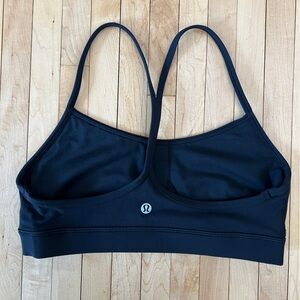 lululemon Flow Y Black Sports Bra, Size 8 (A-C Cups)